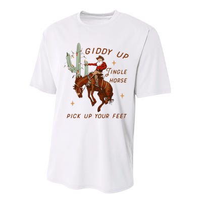 Giddy Up Jingle Horse Pick Up Your Feet Cow Performance Sprint T-Shirt