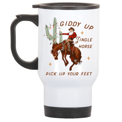 Giddy Up Jingle Horse Pick Up Your Feet Cow Stainless Steel Travel Mug