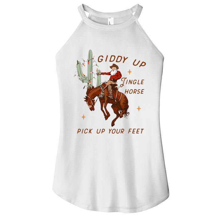 Giddy Up Jingle Horse Pick Up Your Feet Cow Women's Perfect Tri Rocker Tank