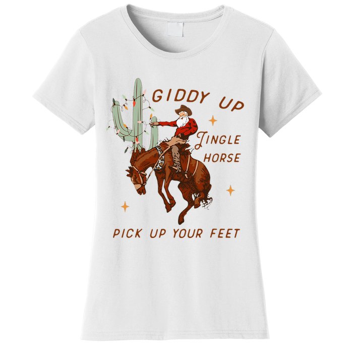 Giddy Up Jingle Horse Pick Up Your Feet Cow Women's T-Shirt