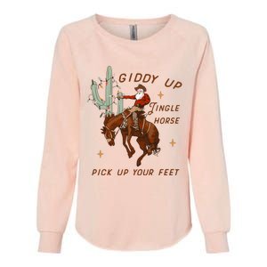 Giddy Up Jingle Horse Pick Up Your Feet Howdy Country Womens California Wash Sweatshirt