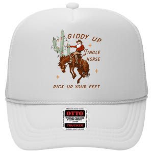 Giddy Up Jingle Horse Pick Up Your Feet Howdy Country High Crown Mesh Back Trucker Hat