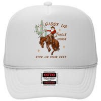 Giddy Up Jingle Horse Pick Up Your Feet Howdy Country High Crown Mesh Back Trucker Hat