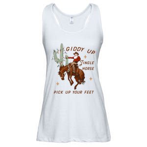 Giddy Up Jingle Horse Pick Up Your Feet Howdy Country Ladies Essential Flowy Tank