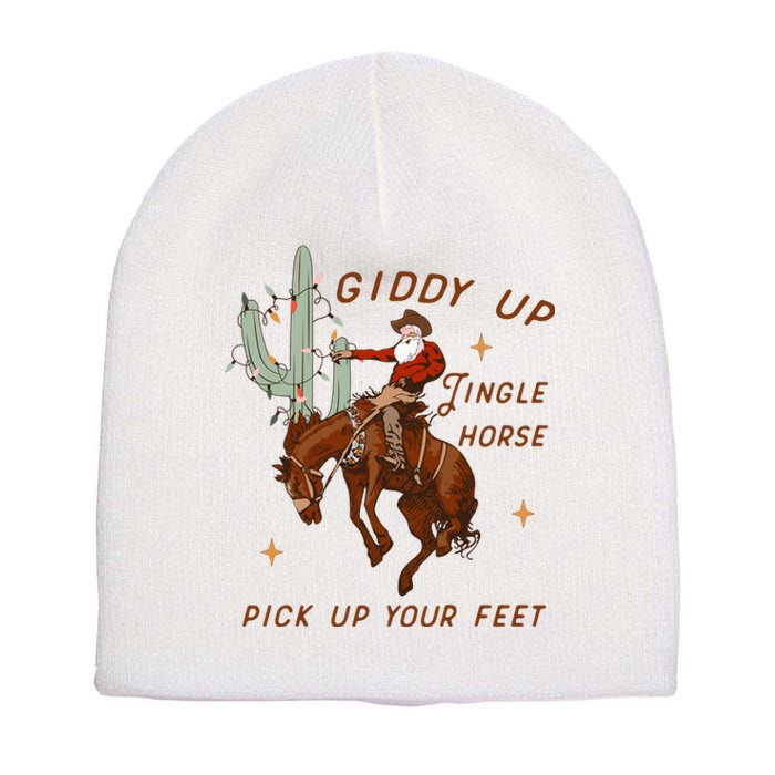 Giddy Up Jingle Horse Pick Up Your Feet Howdy Country Short Acrylic Beanie