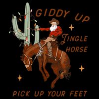 Giddy Up Jingle Horse Pick Up Your Feet Cowboy Santa Xmas Drawstring Bag