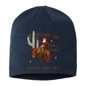 Giddy Up Jingle Horse Pick Up Your Feet Cowboy Santa Xmas Sustainable Beanie