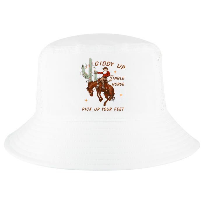 Giddy Up Jingle Horse Pick Up Your Feet Cowboy Santa Xmas Cool Comfort Performance Bucket Hat