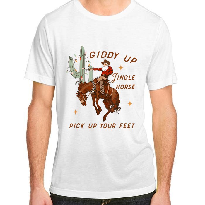 Giddy Up Jingle Horse Pick Up Your Feet Cowboy Santa Xmas Adult ChromaSoft Performance T-Shirt