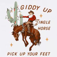 Giddy Up Jingle Horse Pick Up Your Feet Cowboy Santa Xmas 11oz C Handle Ceramic Mug
