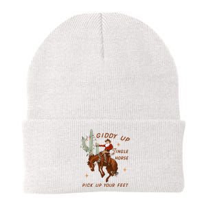 Giddy Up Jingle Horse Pick Up Your Feet Cowboy Santa Xmas Knit Cap Winter Beanie