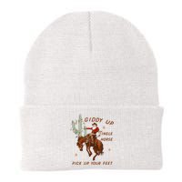 Giddy Up Jingle Horse Pick Up Your Feet Cowboy Santa Xmas Knit Cap Winter Beanie