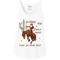 Giddy Up Jingle Horse Pick Up Your Feet Cowboy Santa Xmas Ladies Essential Tank