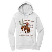 Giddy Up Jingle Horse Pick Up Your Feet Cowboy Santa Xmas Women's Pullover Hoodie