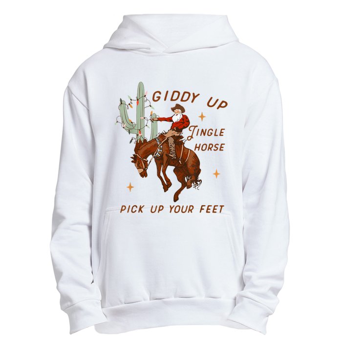 Giddy Up Jingle Horse Pick Up Your Feet Cowboy Santa Xmas Urban Pullover Hoodie