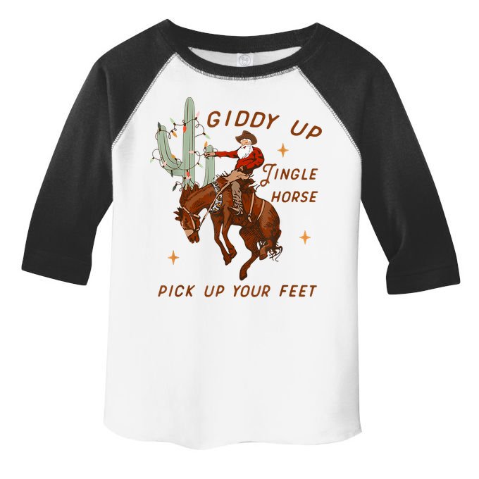 Giddy Up Jingle Horse Pick Up Your Feet Cowboy Santa Xmas Toddler Fine Jersey T-Shirt