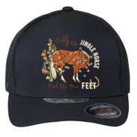 Giddy Up Jingle Horse Pick Up Your Feet Cowboy Santa Cactus Flexfit Unipanel Trucker Cap