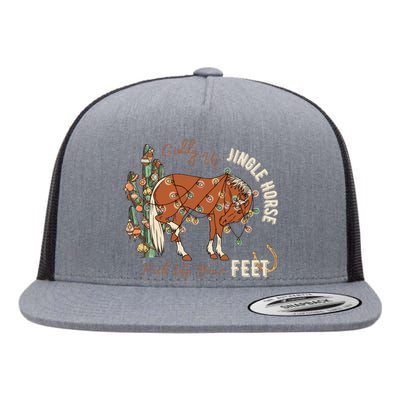 Giddy Up Jingle Horse Pick Up Your Feet Cowboy Santa Cactus Flat Bill Trucker Hat