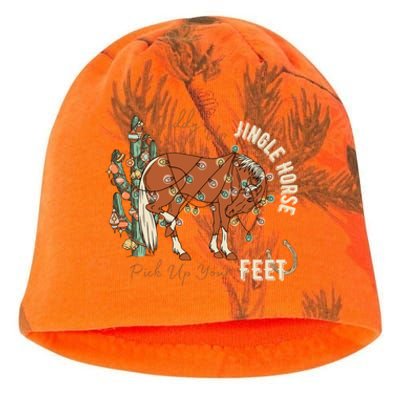 Giddy Up Jingle Horse Pick Up Your Feet Cowboy Santa Cactus Kati - Camo Knit Beanie