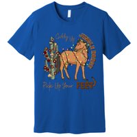 Giddy Up Jingle Horse Pick Up Your Feet Cow Christmas Cool Gift Premium T-Shirt