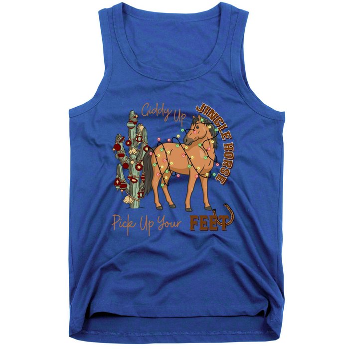 Giddy Up Jingle Horse Pick Up Your Feet Cow Christmas Cool Gift Tank Top