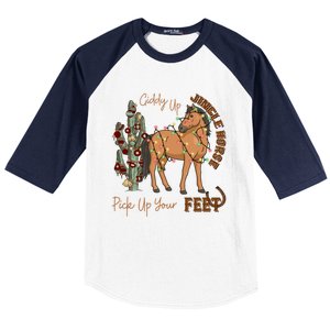 Giddy Up Jingle Horse Pick Up Your Feet Cow Christmas Cool Gift Baseball Sleeve Shirt