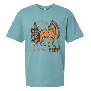 Giddy Up Jingle Horse Pick Up Your Feet Cow Christmas Cool Gift Sueded Cloud Jersey T-Shirt