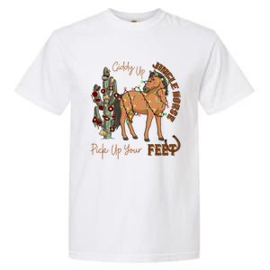 Giddy Up Jingle Horse Pick Up Your Feet Cow Christmas Cool Gift Garment-Dyed Heavyweight T-Shirt