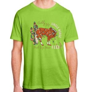 Giddy Up Jingle Horse Pick Up Your Feet Cowboy Santa Cactus Adult ChromaSoft Performance T-Shirt