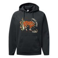 Giddy Up Jingle Horse Pick Up Your Feet Cowboy Santa Cactus Performance Fleece Hoodie