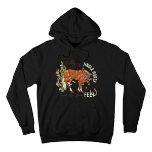 Giddy Up Jingle Horse Pick Up Your Feet Cowboy Santa Cactus Hoodie