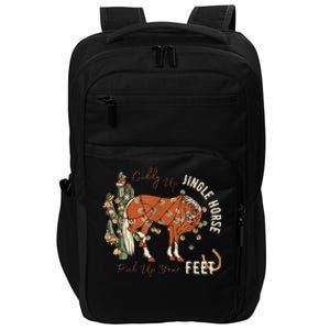 Giddy Up Jingle Horse Pick Up Your Feet Cowboy Santa Cactus Impact Tech Backpack