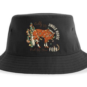 Giddy Up Jingle Horse Pick Up Your Feet Cowboy Santa Cactus Sustainable Bucket Hat