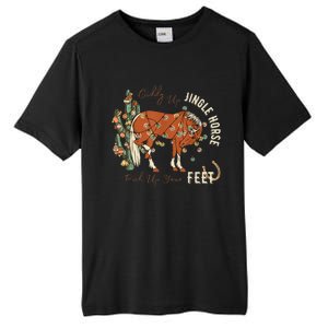 Giddy Up Jingle Horse Pick Up Your Feet Cowboy Santa Cactus Tall Fusion ChromaSoft Performance T-Shirt