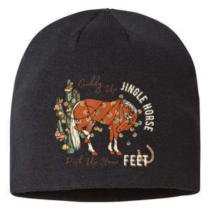 Giddy Up Jingle Horse Pick Up Your Feet Cowboy Santa Cactus Sustainable Beanie