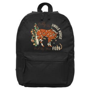 Giddy Up Jingle Horse Pick Up Your Feet Cowboy Santa Cactus 16 in Basic Backpack