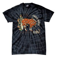 Giddy Up Jingle Horse Pick Up Your Feet Cowboy Santa Cactus Tie-Dye T-Shirt