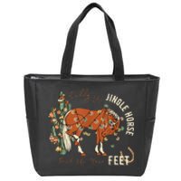 Giddy Up Jingle Horse Pick Up Your Feet Cowboy Santa Cactus Zip Tote Bag