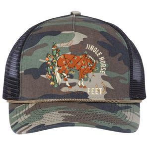 Giddy Up Jingle Horse Pick Up Your Feet Cowboy Santa Cactus Retro Rope Trucker Hat Cap