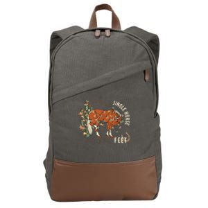 Giddy Up Jingle Horse Pick Up Your Feet Cowboy Santa Cactus Cotton Canvas Backpack