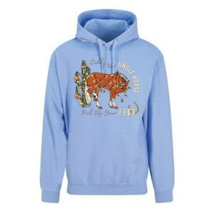 Giddy Up Jingle Horse Pick Up Your Feet Cowboy Santa Cactus Unisex Surf Hoodie