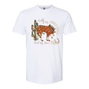 Giddy Up Jingle Horse Pick Up Your Feet Cowboy Santa Cactus Softstyle CVC T-Shirt