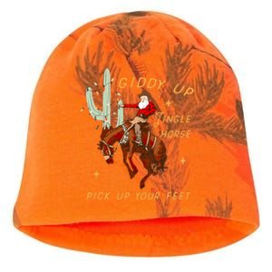 Giddy Up Jingle Horse Pick Up Your Feet Cowboy Santa Cactus Kati - Camo Knit Beanie