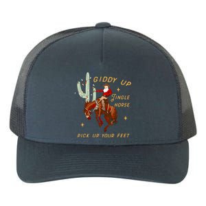 Giddy Up Jingle Horse Pick Up Your Feet Cowboy Santa Cactus Yupoong Adult 5-Panel Trucker Hat