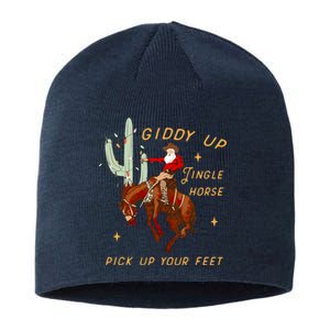 Giddy Up Jingle Horse Pick Up Your Feet Cowboy Santa Cactus Sustainable Beanie