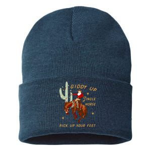 Giddy Up Jingle Horse Pick Up Your Feet Cowboy Santa Cactus Sustainable Knit Beanie