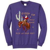 Giddy Up Jingle Horse Pick Up Your Feet Cowboy Santa Cactus Sweatshirt