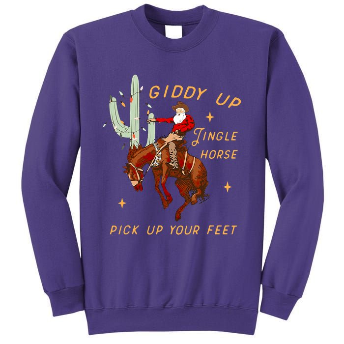 Giddy Up Jingle Horse Pick Up Your Feet Cowboy Santa Cactus Sweatshirt