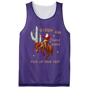 Giddy Up Jingle Horse Pick Up Your Feet Cowboy Santa Cactus Mesh Reversible Basketball Jersey Tank