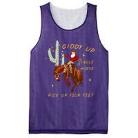 Giddy Up Jingle Horse Pick Up Your Feet Cowboy Santa Cactus Mesh Reversible Basketball Jersey Tank